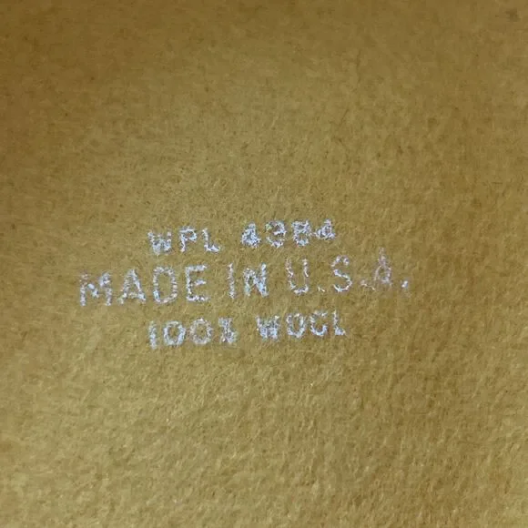 Vtg Fashion Hat WPL 4384 Yellow Wool Felt w Black Mesh w Polka Dots 53 cm - Picture 9 of 9